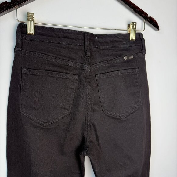 Kancan Flare Jeans High Rise Distressed Black Size 27 Petite - Picture 10 of 12